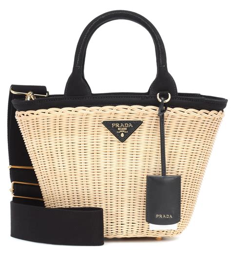 prada straw wicker bag|Prada foldable shopping tote.